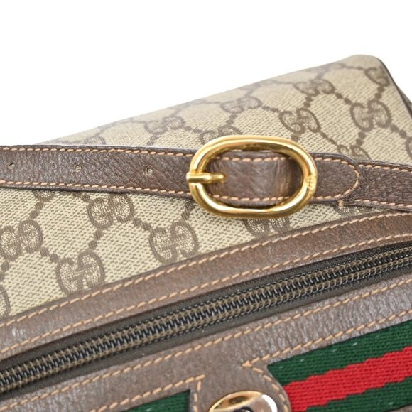 GUCCI Logo Sherry GG pattem Shoulder Bag PVC Leather Brown GHW Italy 34KB464 - Picture 8 of 16